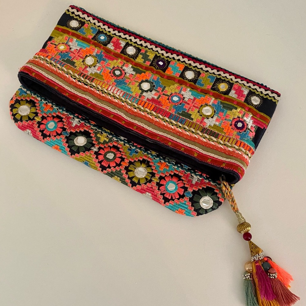 New without tags Starmela Embroidered Clutch